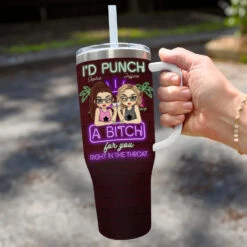 Laughter Starts With Us - Bestie Personalized Custom 40 Oz Stainless Steel Tumbler With Handle - Gift For Best Friends, BFF, Sisters -Pawfect House Store 6757eb1d31d64