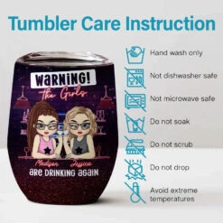 The Girls Are Drinking Again - Bestie Personalized Custom Wine Tumbler - Gift For Best Friends, BFF, Sisters -Pawfect House Store 6757f7ddad5c8