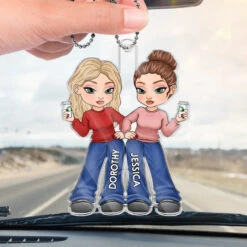 Friends Don’t Let Friends Do Silly Thing Alone - Bestie Personalized Custom Car Ornament - Acrylic Custom Shaped - Gift For Best Friends, BFF, Sisters -Pawfect House Store 6758fa1b50641