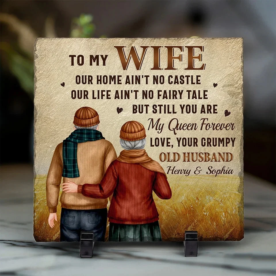 Together Is A Wonderful Place To Be - Couple Personalized Custom Square Shaped Stone With Stand - Gift For Husband Wife, Anniversary 1 Together Is A Wonderful Place To Be - Couple Personalized Custom Square Shaped Stone With Stand - Gift For Husband Wife, Anniversary