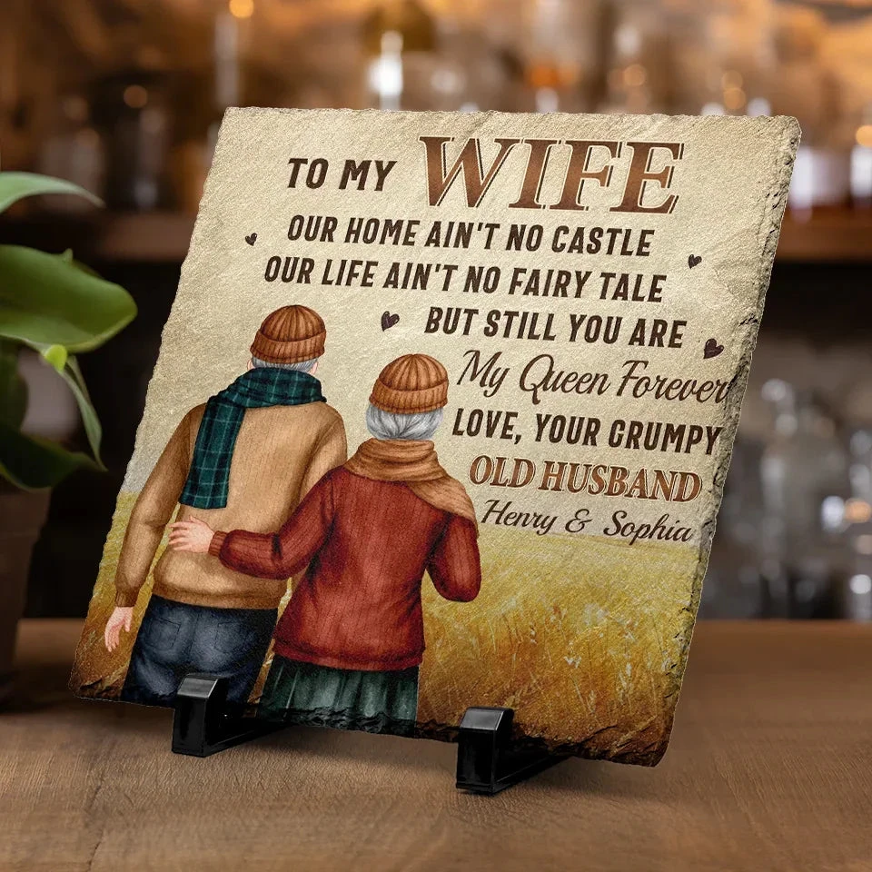 Together Is A Wonderful Place To Be - Couple Personalized Custom Square Shaped Stone With Stand - Gift For Husband Wife, Anniversary 3 Together Is A Wonderful Place To Be - Couple Personalized Custom Square Shaped Stone With Stand - Gift For Husband Wife, Anniversary - Image 3