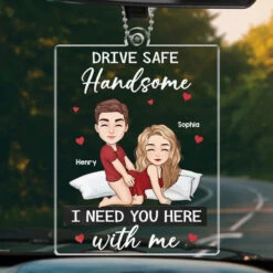 I Need You Here With Me - Couple Personalized Custom Car Ornament - Acrylic Custom Shaped - Gift For Husband Wife, Anniversary