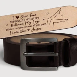 A Reminder Of Us In Every Gesture - Couple Personalized Custom Engraved Leather Belt - Gift For Husband Wife, Anniversary -Pawfect House Store 675a7f7a5696a