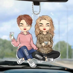 Forever Grateful For You - Bestie Personalized Custom Car Ornament - Acrylic Custom Shaped - Gift For Best Friends, BFF, Sisters