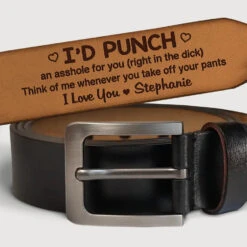 Iām Your First Line Of Defense - Couple Personalized Custom Engraved Leather Belt - Gift For Husband Wife, Anniversary
