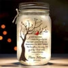 A Life Beautifully Lived, A Heart Deeply Loved - Memorial Personalized Custom Mason Jar Light - Sympathy Gift For Family Members