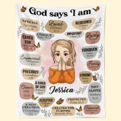 God Says You Are Self-Love Affirmations - Friend Personalized Custom Blanket - Gift For Best Friends, Family Members, Coworkers, Yourself