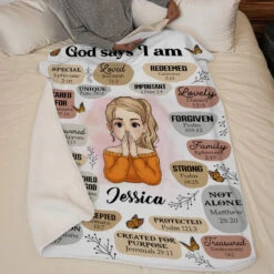 God Says You Are Self-Love Affirmations - Friend Personalized Custom Blanket - Gift For Best Friends, Family Members, Coworkers, Yourself 13 God Says You Are Self-Love Affirmations - Friend Personalized Custom Blanket - Gift For Best Friends, Family Members, Coworkers, Yourself -Pawfect House Store 675bd7c2e1411