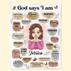 God Says You Are Self-Love Affirmations - Friend Personalized Custom Blanket - Gift For Best Friends, Family Members, Coworkers, Yourself 10 God Says You Are Self-Love Affirmations - Friend Personalized Custom Blanket - Gift For Best Friends, Family Members, Coworkers, Yourself -Pawfect House Store 675bd847ba399