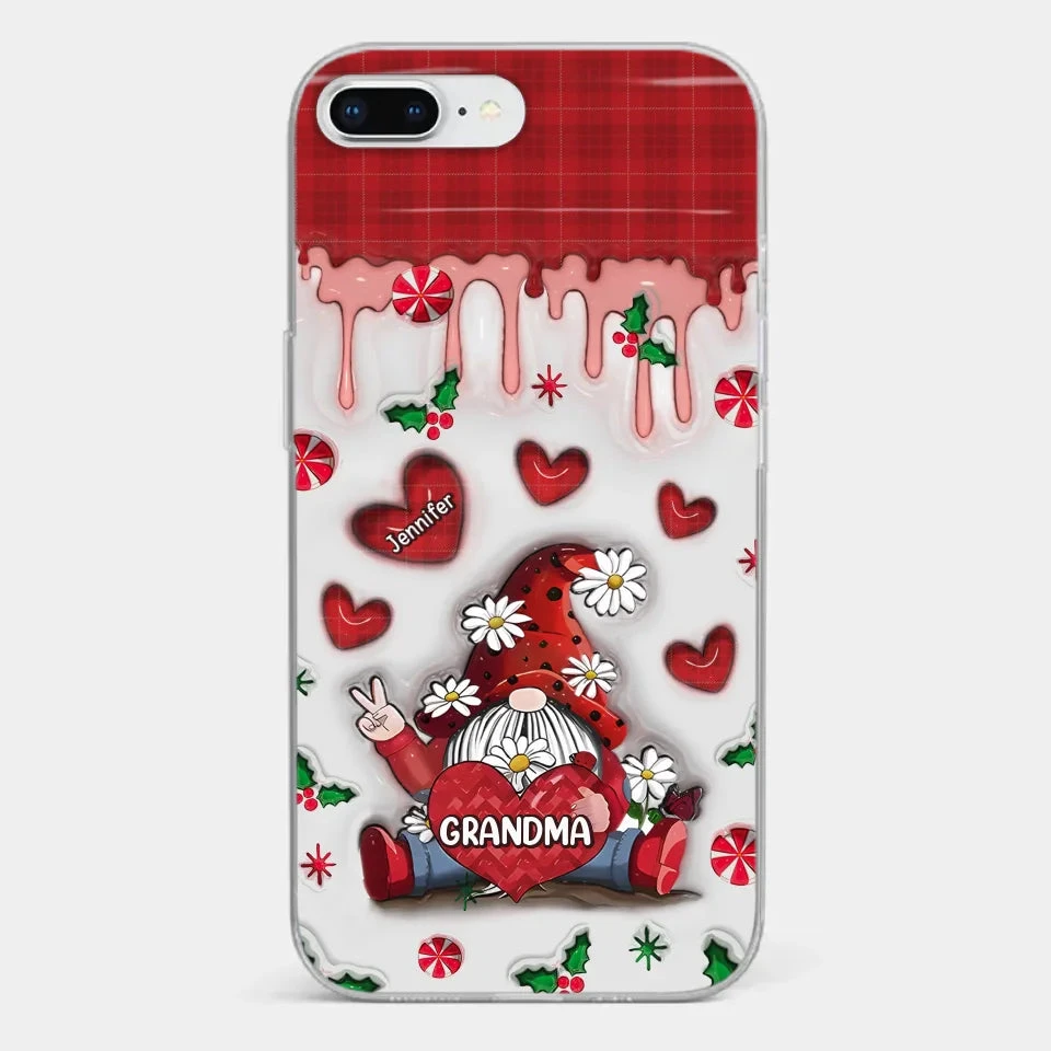 Gnome One Loves Like Grandma - Family Personalized Custom 3D Inflated Effect Printed Clear Phone Case - Christmas Gift For Grandma 3 Gnome One Loves Like Grandma - Family Personalized Custom 3D Inflated Effect Printed Clear Phone Case - Christmas Gift For Grandma - Image 3