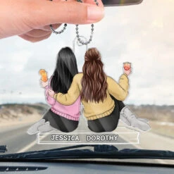 Through Thick And Thin, We Stick - Bestie Personalized Custom Car Ornament - Acrylic Custom Shaped - Gift For Best Friends, BFF, Sisters -Pawfect House Store 675c0aca437f5