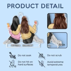 Through Thick And Thin, We Stick - Bestie Personalized Custom Car Ornament - Acrylic Custom Shaped - Gift For Best Friends, BFF, Sisters -Pawfect House Store 675c0ad3bea59