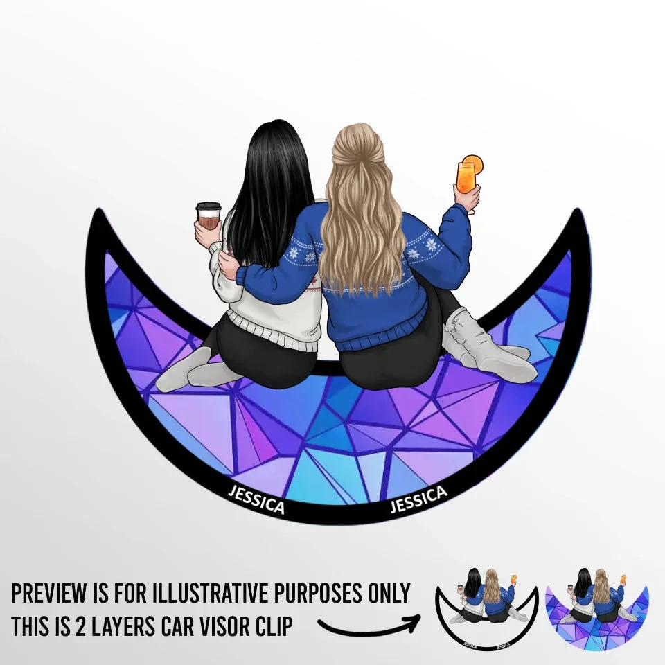 Friends Who Slay - Bestie Personalized Custom Car Visor Clip - Gift For Best Friends, BFF, Sisters 2 Friends Who Slay - Bestie Personalized Custom Car Visor Clip - Gift For Best Friends, BFF, Sisters - Image 2