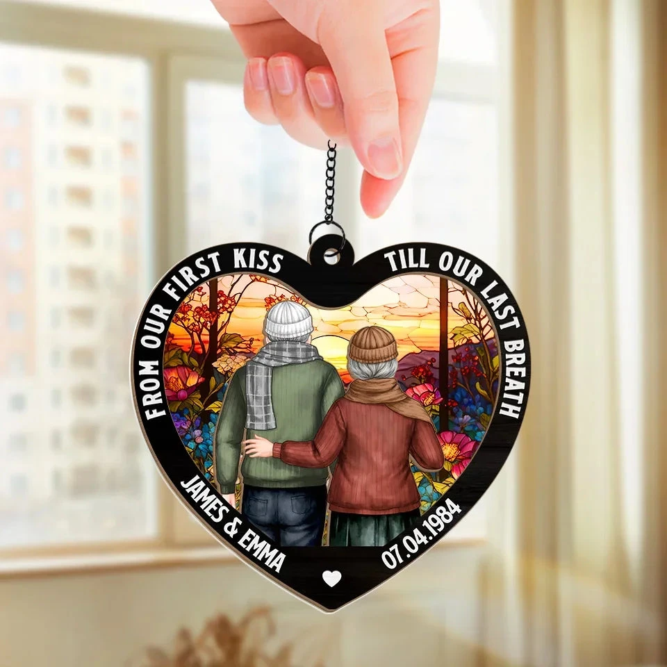 God Blessed The Broken Road - Couple Personalized Window Hanging Suncatcher Ornament - Gift For Husband Wife, Anniversary 3 God Blessed The Broken Road - Couple Personalized Window Hanging Suncatcher Ornament - Gift For Husband Wife, Anniversary - Image 3