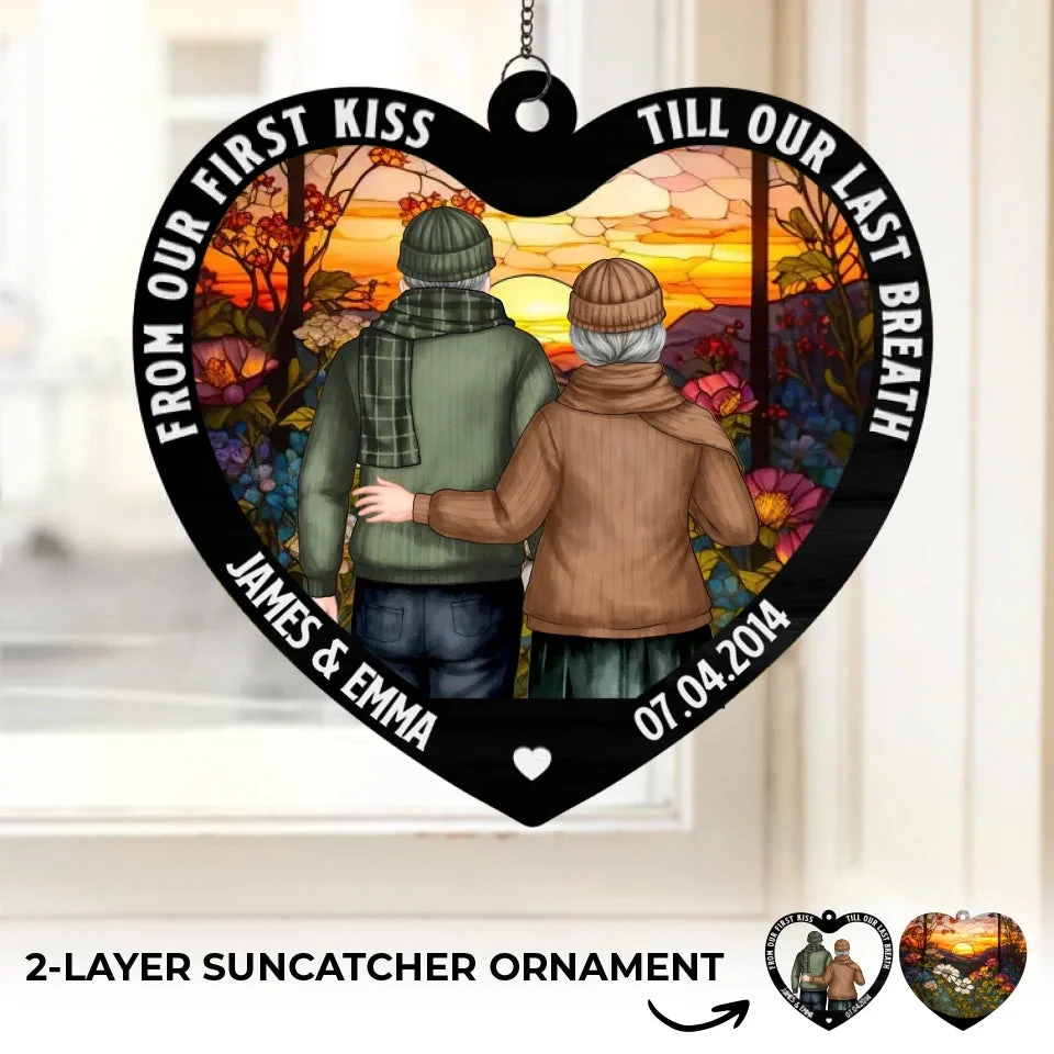 God Blessed The Broken Road - Couple Personalized Window Hanging Suncatcher Ornament - Gift For Husband Wife, Anniversary 2 God Blessed The Broken Road - Couple Personalized Window Hanging Suncatcher Ornament - Gift For Husband Wife, Anniversary - Image 2