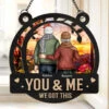 You And Me Together Forever - Couple Personalized Window Hanging Suncatcher Ornament - Gift For Husband Wife, Anniversary