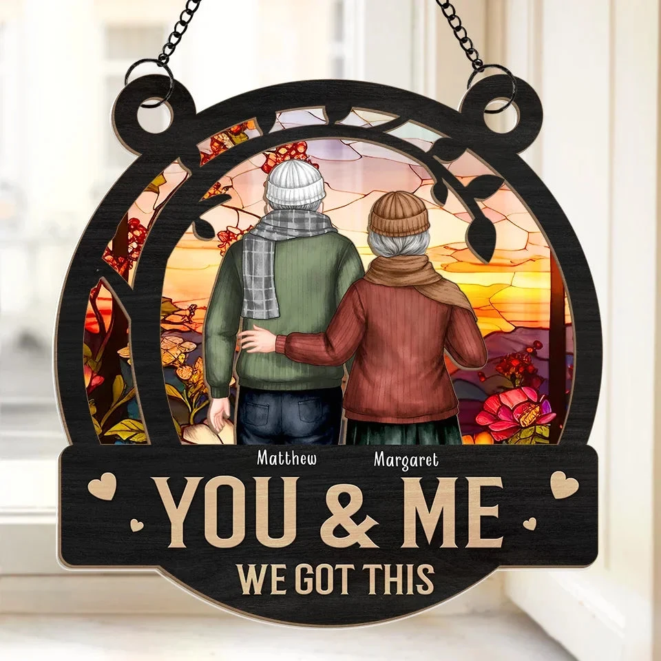 You And Me Together Forever - Couple Personalized Window Hanging Suncatcher Ornament - Gift For Husband Wife, Anniversary 1 You And Me Together Forever - Couple Personalized Window Hanging Suncatcher Ornament - Gift For Husband Wife, Anniversary