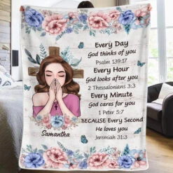 Every Day God Thinks Of You Self-Love Affirmations - Friend Personalized Custom Blanket - Gift For Best Friends, Family Members, Coworkers, Yourself -Pawfect House Store 675d9ba555cf7