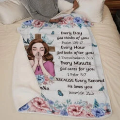 Every Day God Thinks Of You Self-Love Affirmations - Friend Personalized Custom Blanket - Gift For Best Friends, Family Members, Coworkers, Yourself -Pawfect House Store 675d9bafe875c