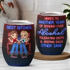 Partners In Adventure - Bestie Personalized Custom Wine Tumbler - Gift For Best Friends, BFF, Sisters