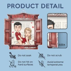 Take Care On The Road, Handsome - Couple Personalized Custom Car Ornament - Acrylic Custom Shaped - Gift For Husband Wife, Anniversary -Pawfect House Store 675f94568a934