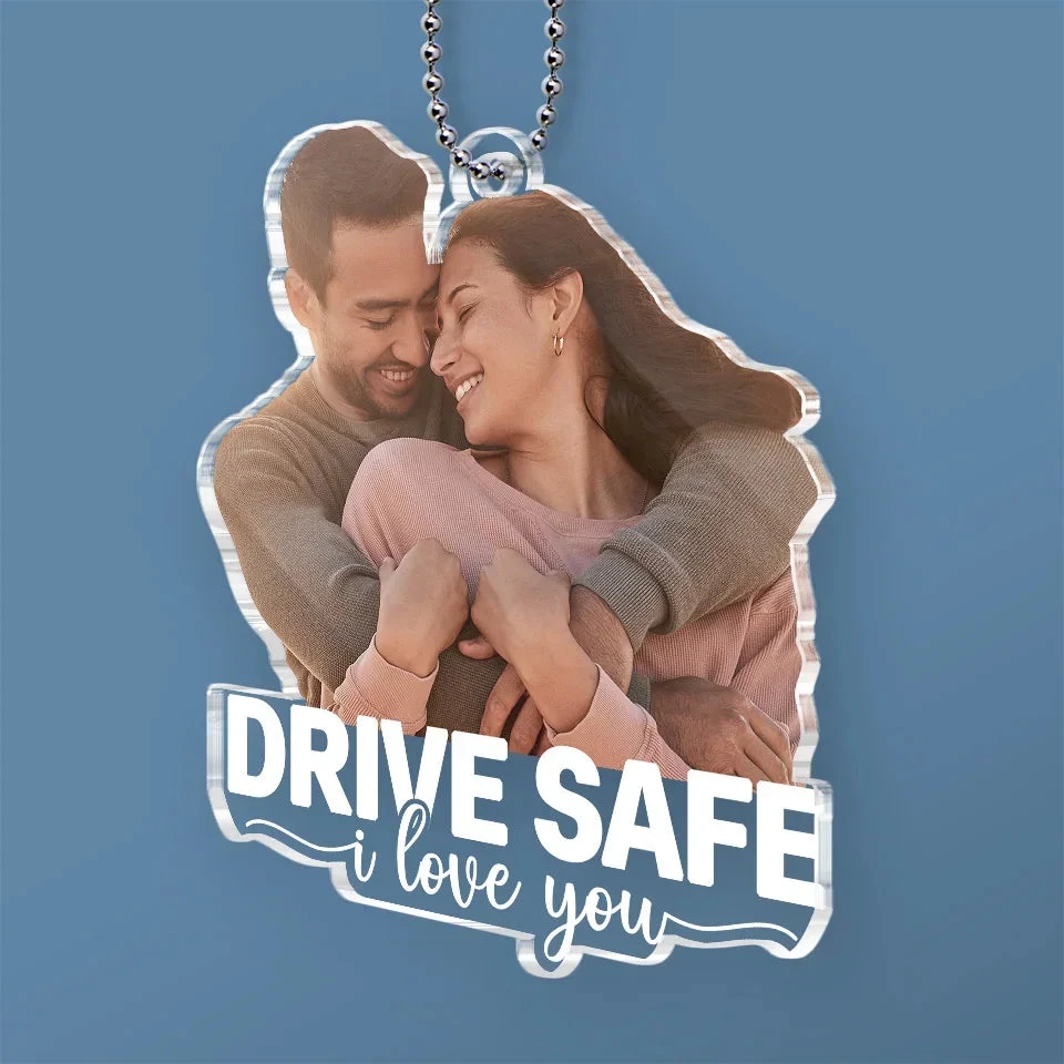 Custom Photo Happier With You - Couple Personalized Custom Car Ornament - Acrylic Custom Shaped - Gift For Husband Wife, Anniversary 3 Custom Photo Happier With You - Couple Personalized Custom Car Ornament - Acrylic Custom Shaped - Gift For Husband Wife, Anniversary - Image 3