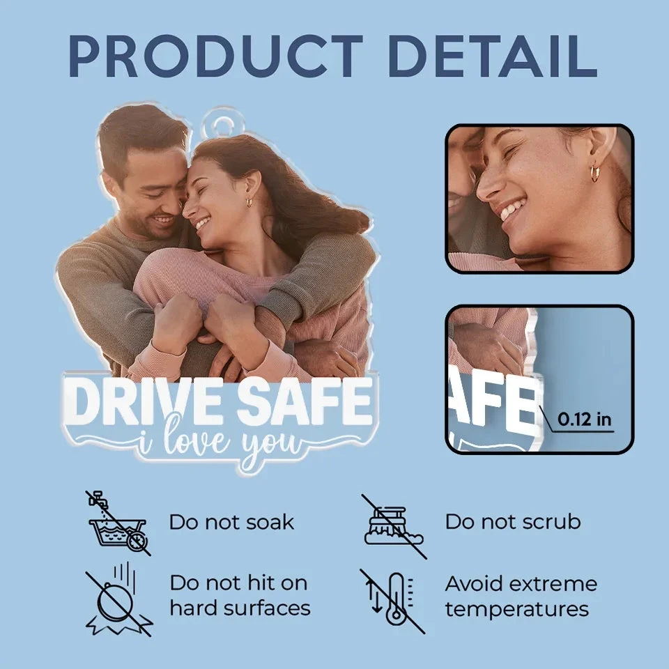 Custom Photo Happier With You - Couple Personalized Custom Car Ornament - Acrylic Custom Shaped - Gift For Husband Wife, Anniversary 5 Custom Photo Happier With You - Couple Personalized Custom Car Ornament - Acrylic Custom Shaped - Gift For Husband Wife, Anniversary - Image 5