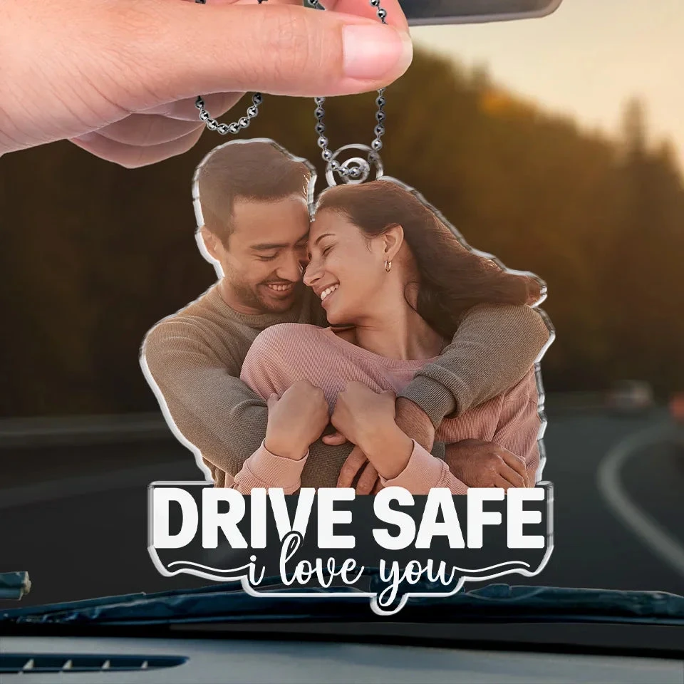 Custom Photo Happier With You - Couple Personalized Custom Car Ornament - Acrylic Custom Shaped - Gift For Husband Wife, Anniversary 4 Custom Photo Happier With You - Couple Personalized Custom Car Ornament - Acrylic Custom Shaped - Gift For Husband Wife, Anniversary - Image 4