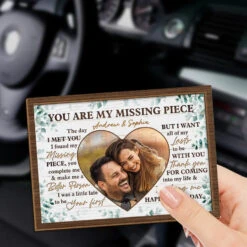 Custom Photo We Are Two Souls With One Heart - Couple Personalized Custom Car Visor Clip - Gift For Husband Wife, Anniversary -Pawfect House Store 675fabf1b8b32