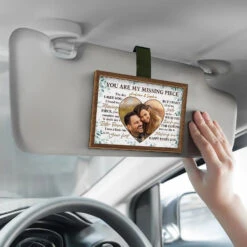 Custom Photo We Are Two Souls With One Heart - Couple Personalized Custom Car Visor Clip - Gift For Husband Wife, Anniversary -Pawfect House Store 675fabf895893