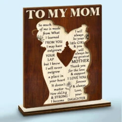 I Will Always Be Your Little Girl - Family Personalized Custom Shaped 2-Layered Wooden Plaque With Flat Stand - House Warming Gift For Mom