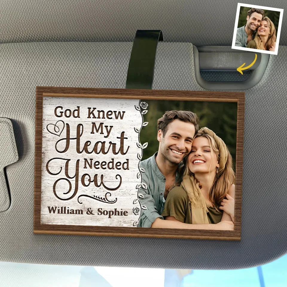Custom Photo With You, I Am Whole - Couple Personalized Custom Car Visor Clip - Gift For Husband Wife, Anniversary 1 Custom Photo With You, I Am Whole - Couple Personalized Custom Car Visor Clip - Gift For Husband Wife, Anniversary