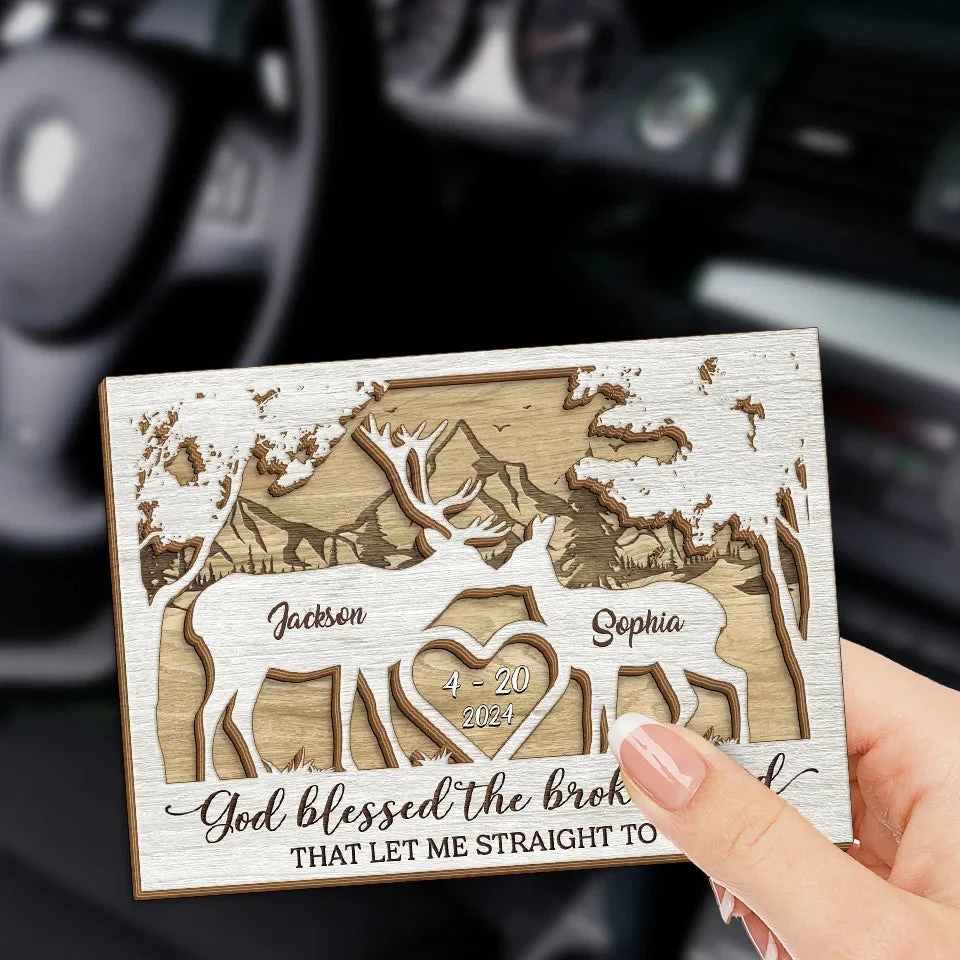 With You, Every Path Feels Like A Forest Of Love - Couple Personalized Custom Car Visor Clip - Gift For Husband Wife, Anniversary 3 With You, Every Path Feels Like A Forest Of Love - Couple Personalized Custom Car Visor Clip - Gift For Husband Wife, Anniversary - Image 3