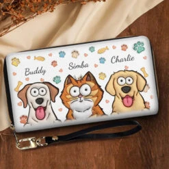 Peeking Paws, Little Jaws - Dog & Cat Personalized Custom 3D Inflated Effect Printed Leather Long Wallet - Gift For Pet Owners, Pet Lovers -Pawfect House Store 6760fd1d15287
