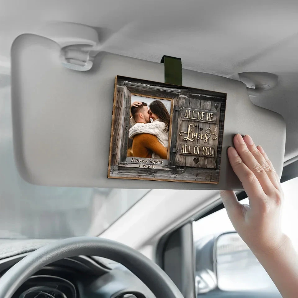 Custom Photo I Love You With All Of Me - Couple Personalized Custom Car Visor Clip - Gift For Husband Wife, Anniversary 4 Custom Photo I Love You With All Of Me - Couple Personalized Custom Car Visor Clip - Gift For Husband Wife, Anniversary - Image 4