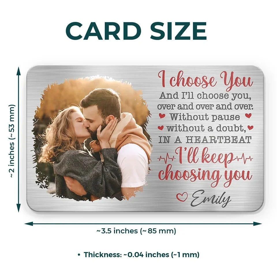 Custom Photo Happier With You - Couple Personalized Custom Aluminum Wallet Card - Gift For Husband Wife, Anniversary 4 Custom Photo Happier With You - Couple Personalized Custom Aluminum Wallet Card - Gift For Husband Wife, Anniversary - Image 4