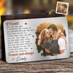 Custom Photo Forever And Always Starts Here - Couple Personalized Custom Aluminum Wallet Card - Gift For Husband Wife, Anniversary
