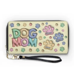 Happiness Is A Warm Paw - Dog & Cat Personalized Custom 3D Inflated Effect Printed Leather Long Wallet - Gift For Pet Owners, Pet Lovers