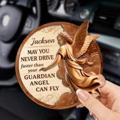 May You Never Drive Faster - Family Personalized Custom Car Visor Clip - Gift For Daughter, Son -Pawfect House Store 67628085a9457