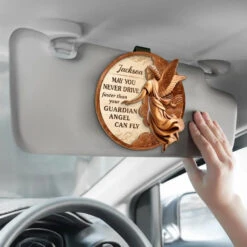 May You Never Drive Faster - Family Personalized Custom Car Visor Clip - Gift For Daughter, Son -Pawfect House Store 6762815fa01ef