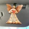 Never Drive Faster Than Your Guardian Angel Can Fly - Family Personalized Custom Car Visor Clip - Gift For Daughter, Son