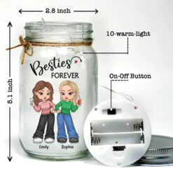 Better Together, Always And Forever - Bestie Personalized Custom Mason Jar Light - Christmas Gift For Best Friends, BFF, Sisters 8 Better Together, Always And Forever - Bestie Personalized Custom Mason Jar Light - Christmas Gift For Best Friends, BFF, Sisters -Pawfect House Store 67628996432f7
