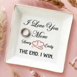 Happy Ending - Couple Personalized Custom Jewelry Dish - Gift For Husband Wife, Anniversary 7 Happy Ending - Couple Personalized Custom Jewelry Dish - Gift For Husband Wife, Anniversary -Pawfect House Store 676289aab5d1a