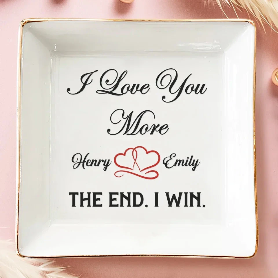 Happy Ending - Couple Personalized Custom Jewelry Dish - Gift For Husband Wife, Anniversary 1 Happy Ending - Couple Personalized Custom Jewelry Dish - Gift For Husband Wife, Anniversary