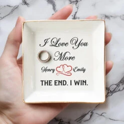 Happy Ending - Couple Personalized Custom Jewelry Dish - Gift For Husband Wife, Anniversary 8 Happy Ending - Couple Personalized Custom Jewelry Dish - Gift For Husband Wife, Anniversary -Pawfect House Store 676289e4c8fd1