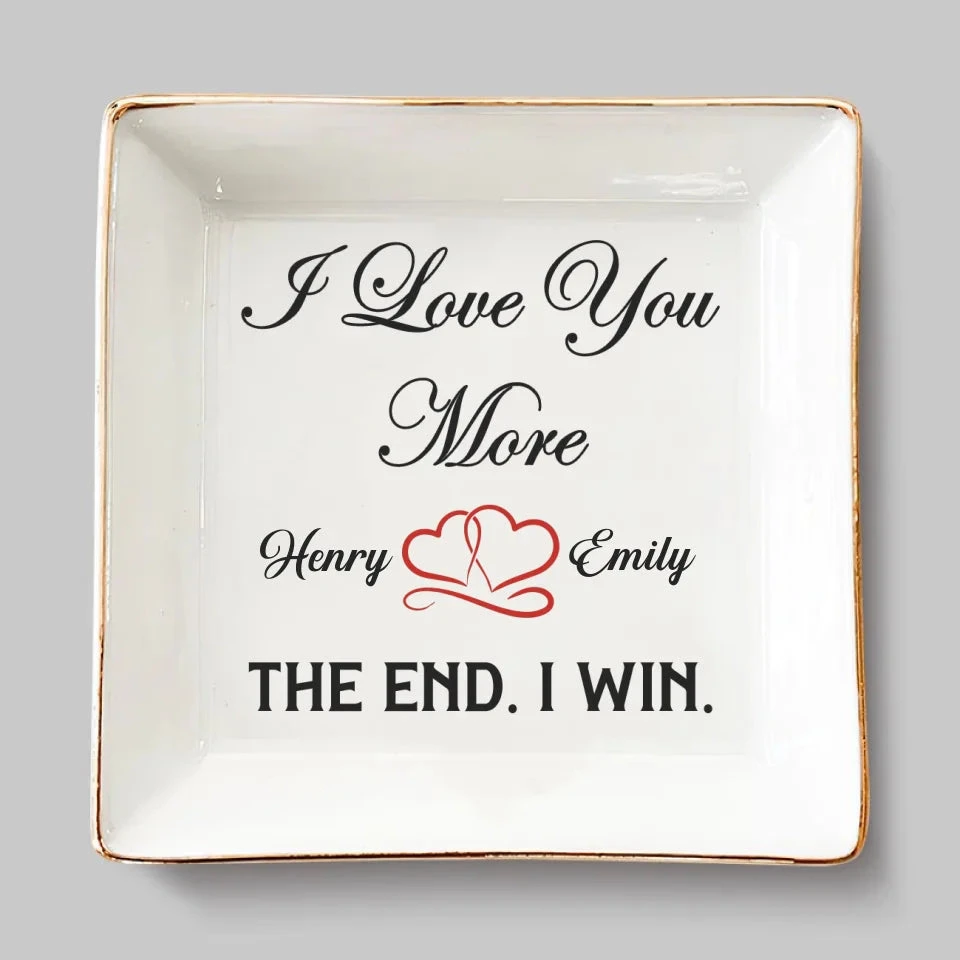 Happy Ending - Couple Personalized Custom Jewelry Dish - Gift For Husband Wife, Anniversary 2 Happy Ending - Couple Personalized Custom Jewelry Dish - Gift For Husband Wife, Anniversary - Image 2
