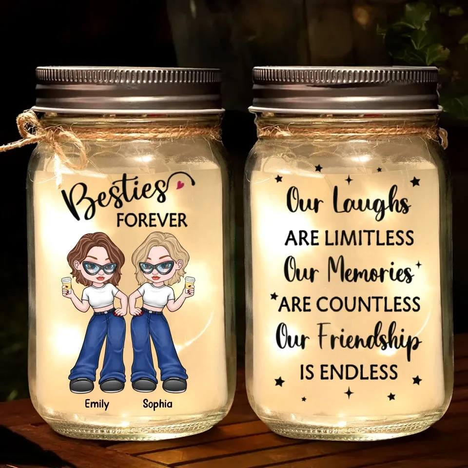 Better Together, Always And Forever - Bestie Personalized Custom Mason Jar Light - Christmas Gift For Best Friends, BFF, Sisters 2 Better Together, Always And Forever - Bestie Personalized Custom Mason Jar Light - Christmas Gift For Best Friends, BFF, Sisters - Image 2