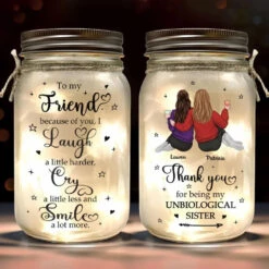 Always Better Together - Bestie Personalized Custom Mason Jar Light - Gift For Best Friends, BFF, Sisters