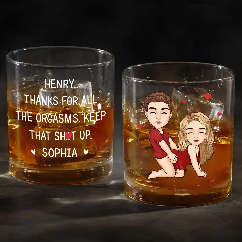 Thanks For All The Good Things - Couple Personalized Custom Whiskey Glass - Gift For Husband Wife, Anniversary 1 Thanks For All The Good Things - Couple Personalized Custom Whiskey Glass - Gift For Husband Wife, Anniversary
