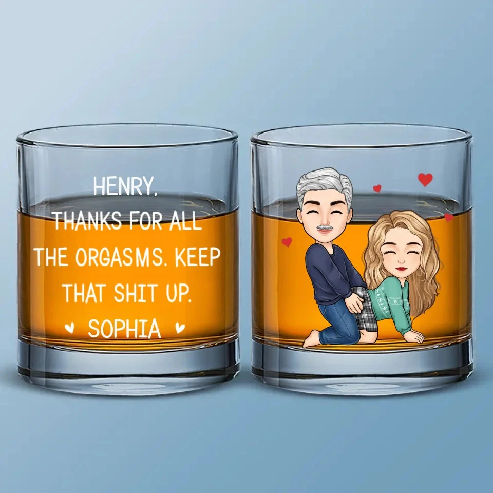 Thanks For All The Good Things - Couple Personalized Custom Whiskey Glass - Gift For Husband Wife, Anniversary 2 Thanks For All The Good Things - Couple Personalized Custom Whiskey Glass - Gift For Husband Wife, Anniversary - Image 2
